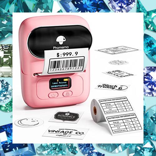 Phomemo M110ピンクサーマルラベルライタースマートフォン対応ラベルプリンタラベルライタープライスタグプリンタステッカープリンタバーの通販は