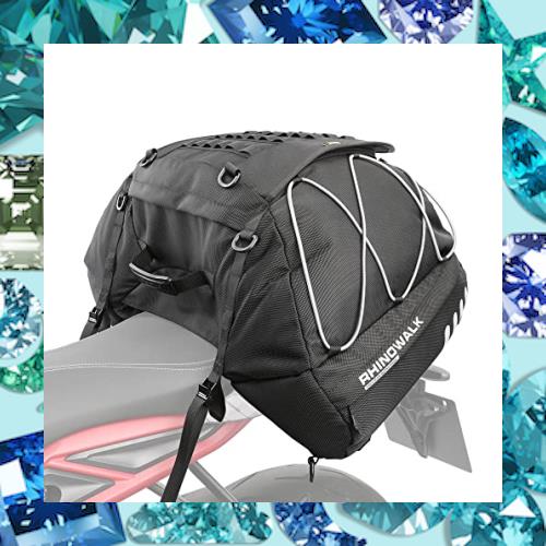 Rhinowalk バイク シートバッグ 防水 テールバッグ 35L-50L大容量 バイク用ツーリングバッグ 拡張機能 撥水 耐久性 汎用性 固定ベルト付