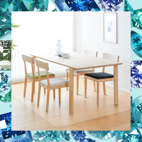 【拭くだけ】ダイニングマット 透明 170×220cm クリアマット 1.5mm厚 拭ける PVCマット 床暖房対応 お手入れ簡単 キッチマット ソフト