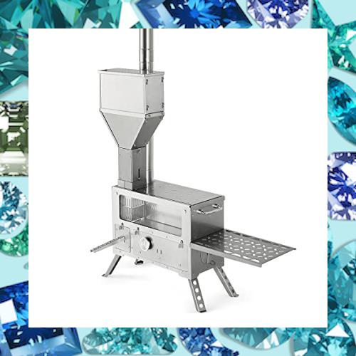 Naturehike ペレットストーブ 自己吸入・排煙 燃焼時間6h ガラス製防火