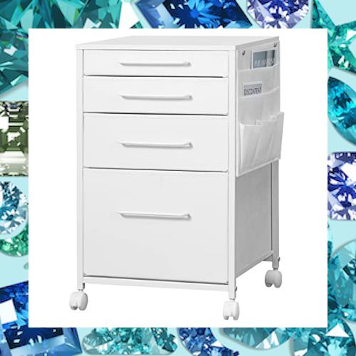 YeTom デスクワゴン キャビネット サイドチェスト オフィス 布製 袖机 サイドワゴン 4段 A4対応 大容量 キャスター付き デスク下収納 幅4の通販は 7,667円