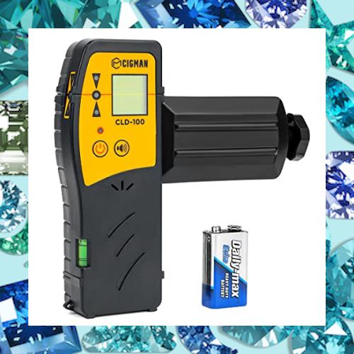 CIGMAN レーザー墨出し器専用受光器 緑レーザー対応レーザーレシーバー 50m作業距離 気泡管 ブザー音 ホルダー付き 日本語取扱説明書付き 8,024円