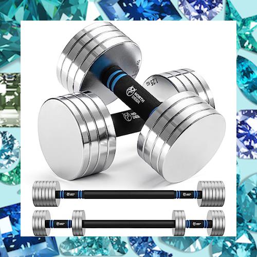 【公式】Northdeer ダンベル 可変式 小型 スチール製 2.5kg 3kg 5kg 5.5kg 7.5kg 8kg 10kg クロームメッキ 家庭用 (サンドブラスト版-シ