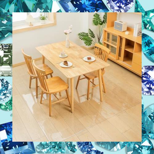 AHAZIAH ダイニングマット 透明 200×240cm クリアマット 1.5mm厚 拭ける PVCマット 床暖房対応 お手入れ簡単加工 カットできる サラっと