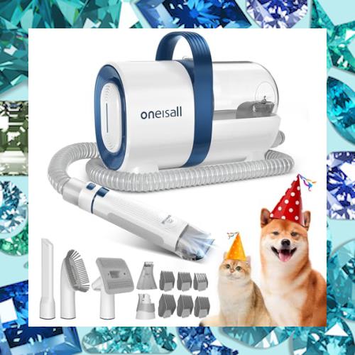 Oneisall ペット用バリカンセット 7in1 ペットグルーミングセット 換毛期対策 犬 猫美容器 多機能 ペットグルーミングセット 電動バリカ