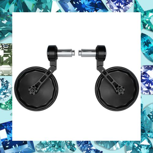 FENRIR ブラック オートバイ バイク バーエンドミラー バイク ミラー レトロ CNC 円形 アルミ にとって M6/M8 ネジ / ハンドルバー内径13