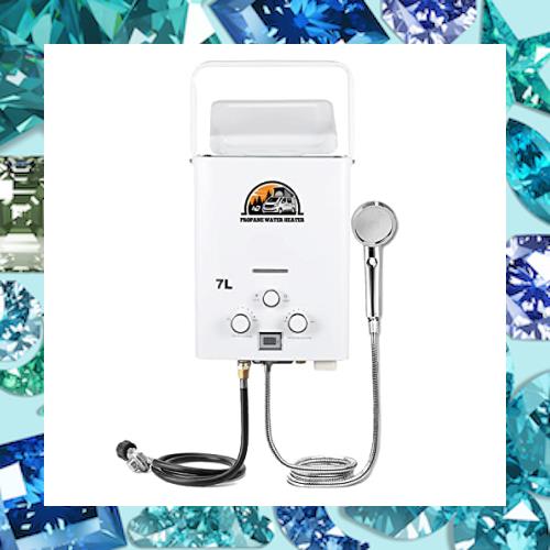 Amazon | Hapyvergo 携帯用LPガス給湯器 7L タンクレス 湯沸器