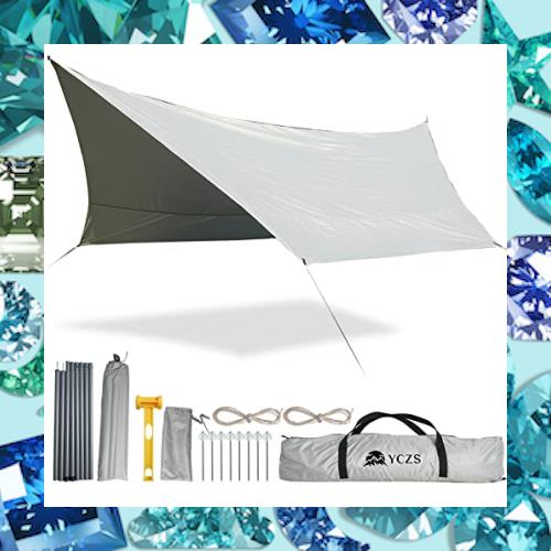 ヘキサタープ YCZS ヘキサ タープテント 6m*4.2m UVカット キャンプ用品 タープ 遮熱性 耐火性 耐水性優れ TC 延長テープ サンドベージュ