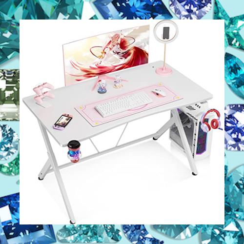 KKL ゲーミングデスク 幅100cm*奥行55cm*高さ75cm パソコンデスク ス字脚 デスク ゲーミングテーブル PCデスク 炭素繊維天板 カップホルその他日用品・文房具・手芸用品