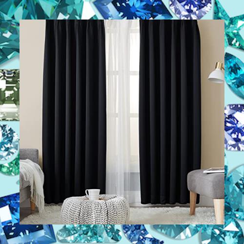 Hansleep カーテン 1級遮光 4枚セット 幅100cm丈150cm ブラック 断熱 防寒 防音 省エネ 厚手 無地 おしゃれ 洗える リビング用 (カーテンの通販は 5,350円