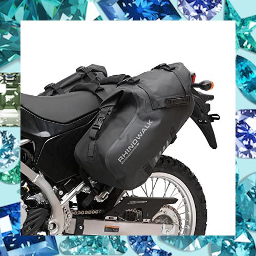 Rhinowalkオートバイのサドルバッグ防水防振モーターサイドバッグショルダーバッグモーターバイクのパニー18L(9L*2)ほとんどの冒険とスポ