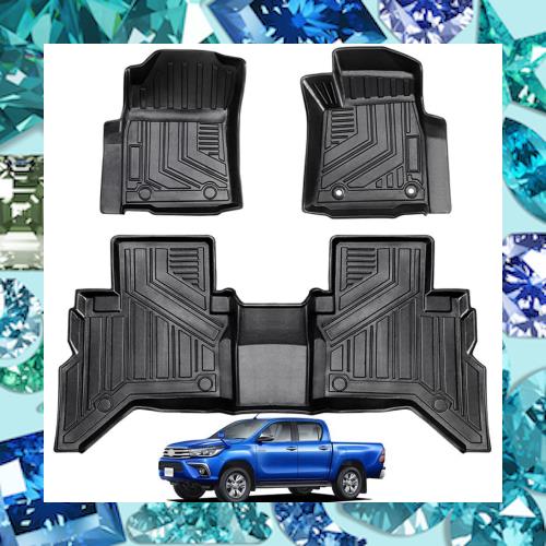 トヨタ ハイラックス GUN125 3Dフロアマット 3Dカーマット 立体フロアマット HILUX AT車専用 フロアマット 立体カーマット TPE材質 耐汚の通販は