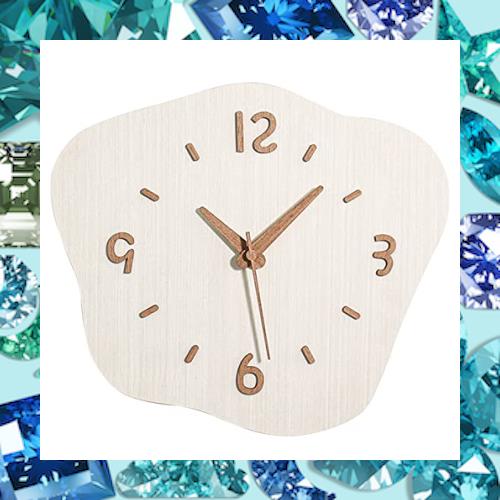 Danmukeji 掛け時計 木 おしゃれ 北欧 静音 時計 壁掛け花形 フレームレス かわいい 12インチ（直径30cm） 天然 無垢材パネル 3D立体数字の通販は 6,225円