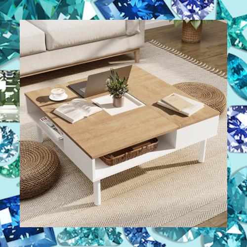 センターテーブル　コーヒーテーブル　ローテブル　正方形 Amazon.co.jp: WAMPATローテーブル センターテーブル 正方形 木