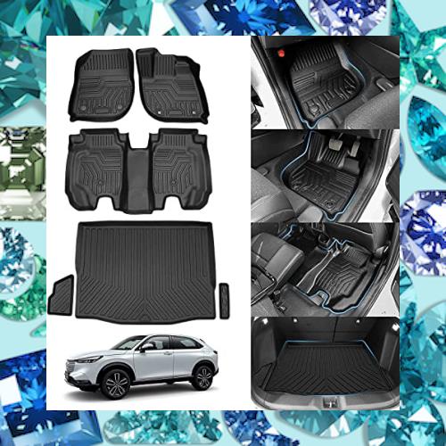 Jiooy ホンダ 新型ヴェゼル rv系 フロアマット+ラゲッジマット 6点セット HONDA VEZEL RV3 RV4 RV5 RV6 3D立体カーマット 防水マット 車の通販は