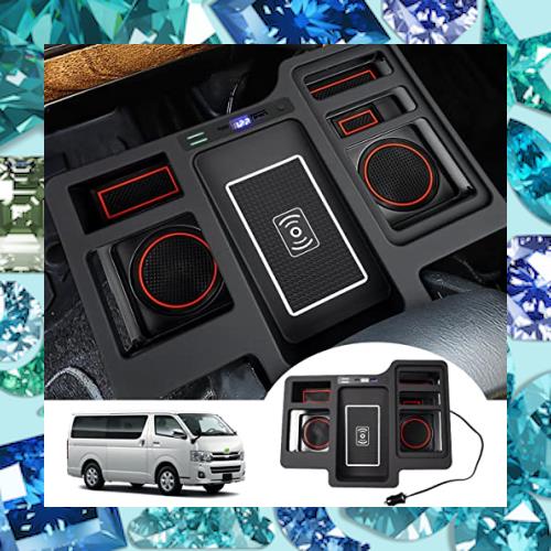 Cartist トヨタ ハイエース 200系 カップホルダー ドリンクテーブル ワイヤレス充電機能付き 増設トレイ カップホルダー 車種専用設計 セの通販は 8,953円