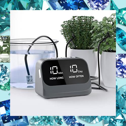 TECNOVO 鉢植え自動散水ドリップ システム10鉢対応可能 自動水やり 散水スマートタイマー セット10mホース付き 防水LEDディスプレイと大の通販は