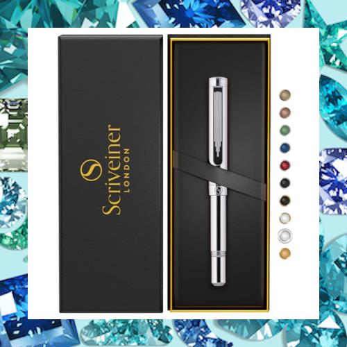 Scriveiner シルバー クローム ボールペン EDC 高級 ペン 華やか 重厚感 ポケット ペン クローム仕上げ 快適な書き心地 ペン 男性 女性への通販は 8,296円