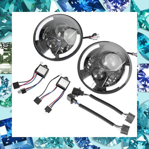 Bruce ＆ Shark(ブルース・サメ) 7インチ led ヘッドライト ジムニー ja22 ヘッドライト 極性変換リレー付き 280W jkラングラー ヘッドラの通販は 9,621円