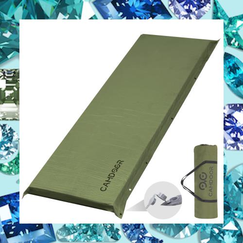 CAMDOOR キャンプ マット エアーマット 厚手 10cm【30秒自動膨張・より広い】インフレーターマット 車中泊 キャンパー 無限連結可能 オリーブ