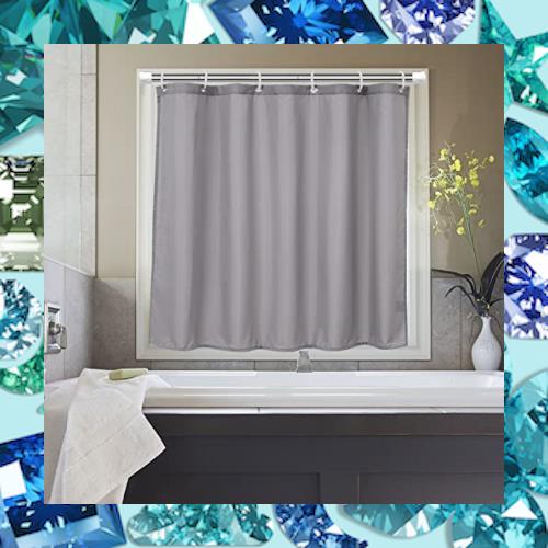 AooHome シャワーカーテン 小窓 目隠し 防水 短め 防カビ