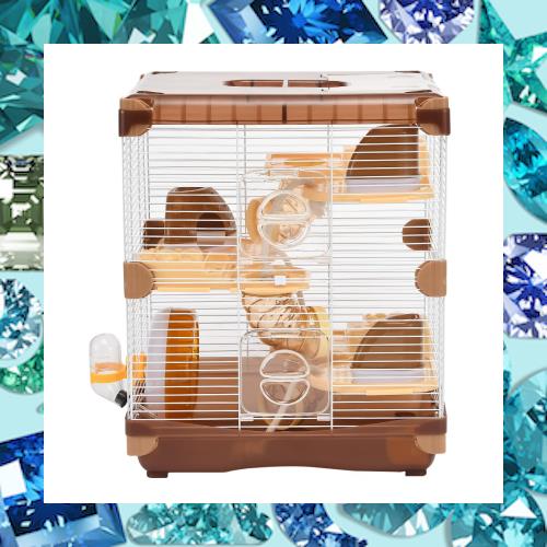 YIBOPET ハムスターケージ 小動物ケージ 3段階 ケージサイズ:36(W)x27(L)x42.5(H)cm 広々タイプ トレーデザイン お手入れ簡単 通気性 組の通販は 4,976円