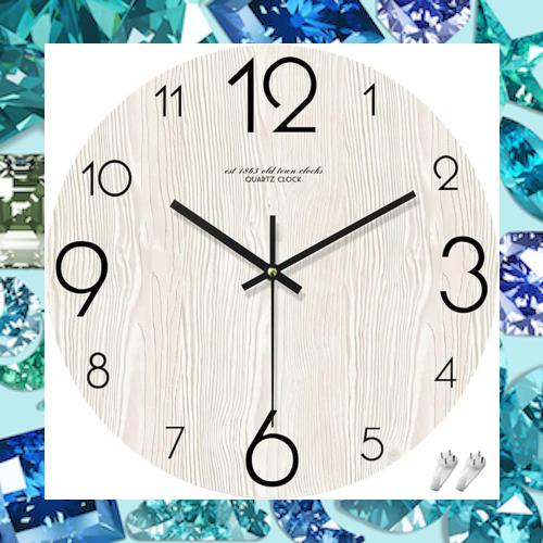 PFLife 掛け時計 おしゃれ 北欧 連続秒針 静音 壁掛け時計 (ホワイト, 14 インチ)の通販は