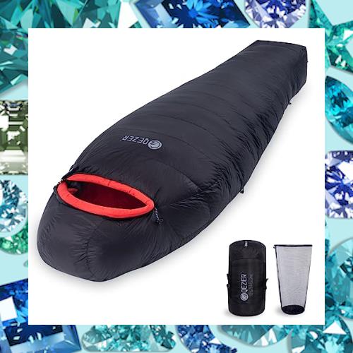 QEZER 寝袋 冬用 ダウン シュラフ 最低温度-25℃ 1000g/1500g羽毛充填 マミー型 660FP高級ダウン寝袋 コンパクト QEZER 寝袋 冬用 ダウン シュラフ 最低温度-25℃ 1000g&frasl;1500g羽毛充填