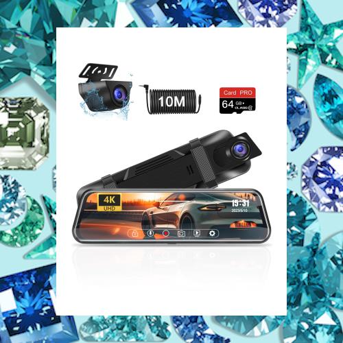 【2023年新登場4K】ドライブレコーダー ミラー型 10インチドラレコ ミラー型 伸縮式カメラ【 4K解像度 ＆ 64GB高速SDカード ＆ 高耐久Type の通販は