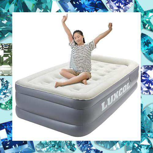 エアーベッド LUXCOL シングルサイズ 203*99*46cm 電動ポンプ内蔵 寝返り保護 枕付き 袋付き 0.65mmPVC 耐荷重300KG エアーマットレス エの通販は