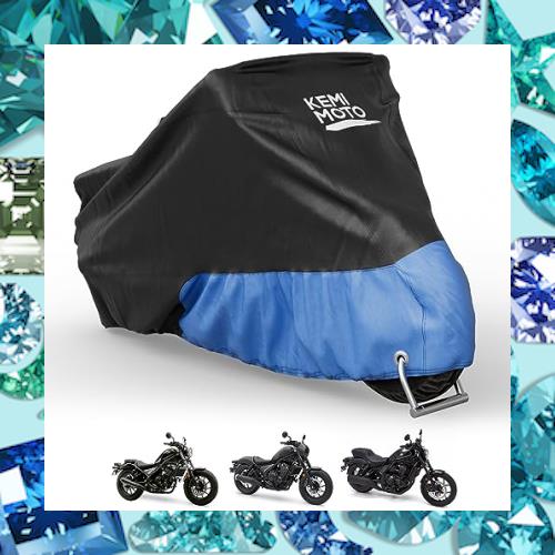 【令和6年 ？ 革新版】KEMIMOTO レブル250/500/1100用 バイクカバー 防水300D厚手 UVカット 紫外線防止 高防風 防埃 防雨 防雪 反射テー