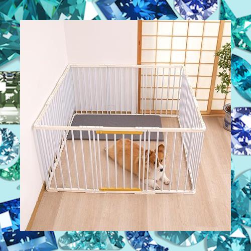 Shinyever ペットサークル 犬 ゲージ 中型犬 ドア付き 幅168*奥行84*高 