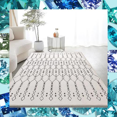 Calore カーペット ラグ ラグマート 北欧 幾何学模様 模造カシミヤ 洗える 滑り止め ふわふわ 折り畳み 低反発 厚手 防ダニ 抗菌 防臭 長の通販は