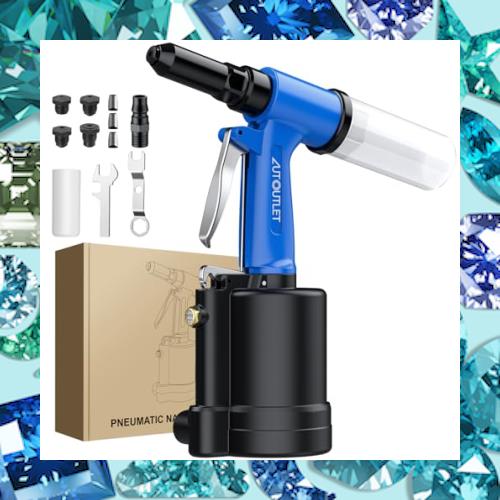 AUTOUTLET エアーリベッター 4個ノーズピース（2.4mm、3.2mm、4mm、4.8mm ）、日本式インターフェースネジ付属 空気圧リベットガン アルの通販は 8,888円