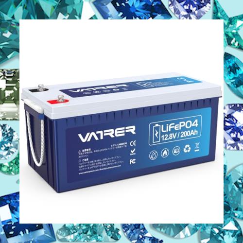 VATRER POWER 12V 200Ahリン酸鉄リチウムイオンバッテリー200A のBMS内蔵 2560Wh 低温保護 LiFePO4 5000回以上サイクル LiFePO4バッテリ