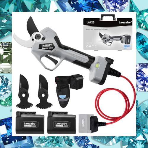 Laecabv 42mm電動剪定バサミ コードレス 充電式剪定ばさみ 軽さ・スピード・切れ味の頂点機種 4Ahのリチウム電池2個付き 電動枝切り鋏 持の通販は 28,889円