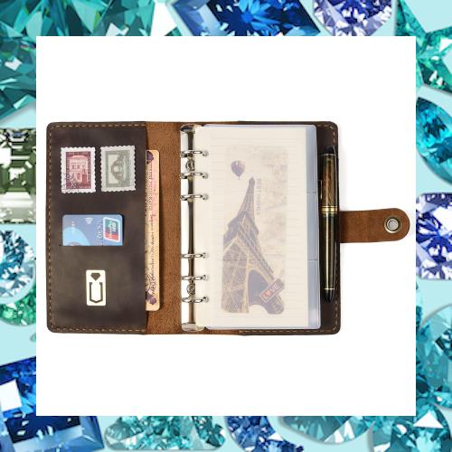 ROTERDON システム手帳 A6 革 2024 6穴 リフィル付き ルーズリーフ スタンダード カバー付き レザー 手縫い オリジナル 3色 ノート メモの通販は 6,913円