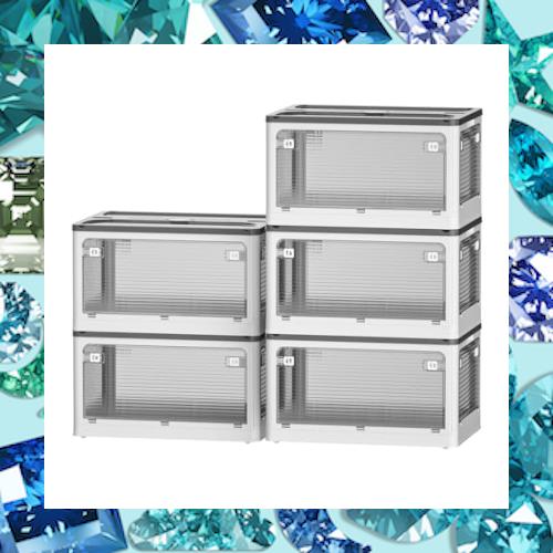 AZMKOO 収納ボックス 折り畳み 蓋付き 積み重ね可能 全方向から取り出せる キャスター付き おもちゃ 洋服 布団 衣装収納ケース 防塵 防カの通販は 14,814円