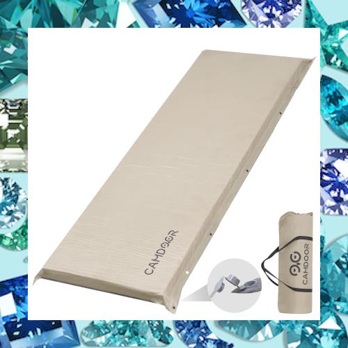 CAMDOOR キャンプ マット エアーマット 厚手 8cm【30秒自動膨張・より広い】R値 6.8 インフレーター 車中泊 コンパクト ライトベージュ