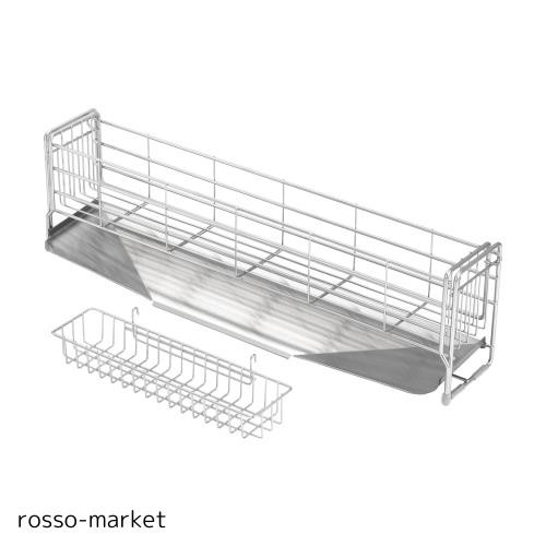 ヨシカワ 水切りラック 水切りかご 日本製 スリム 幅10×奥行57cm 3~4人用 シンクサイド 幅の広がる水切り 1306198 食器 水切り カゴ 台