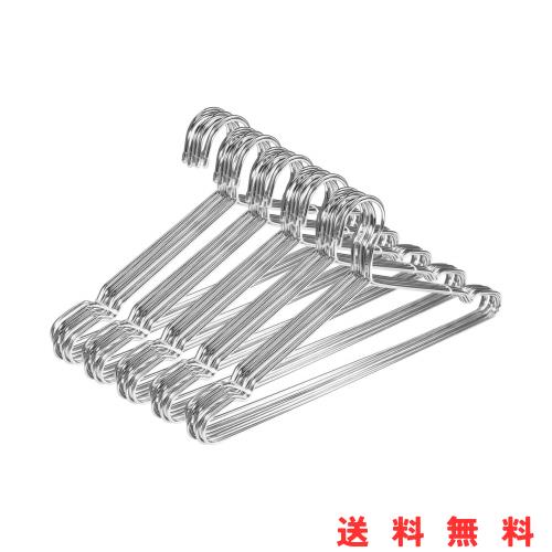 AUV ステンレスハンガー 50本組 すべらない 洗濯 頑丈 錆びにくい 曲がらない スカート シルバー ズボン コート 3mm 幅42cm 高さ19.5cm 4,912円