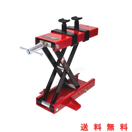 Apextreme バイクジャッキ バイクリフト リフトジャッキ 耐荷重500kg 安全ストッパー付き アタッチメント付き ハンドル付き レッドの通販は 9,500円