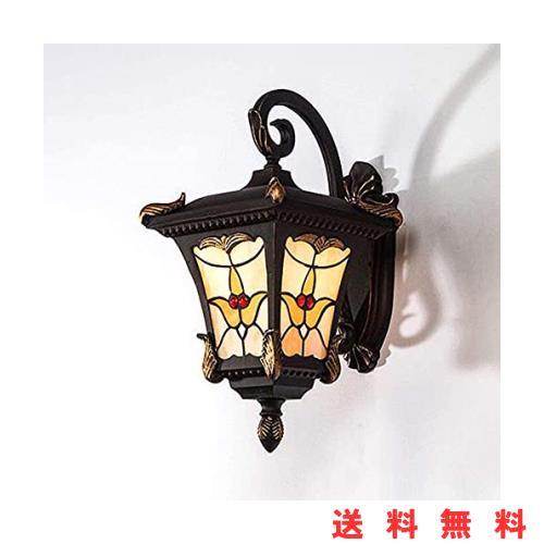 レトロ ブラケットライト(ステンドグラス/カラフル) アウトドア 防水 ウォールランプ 北欧風デザイン ポーチライト おしゃれ アンティーの通販は 7,756円