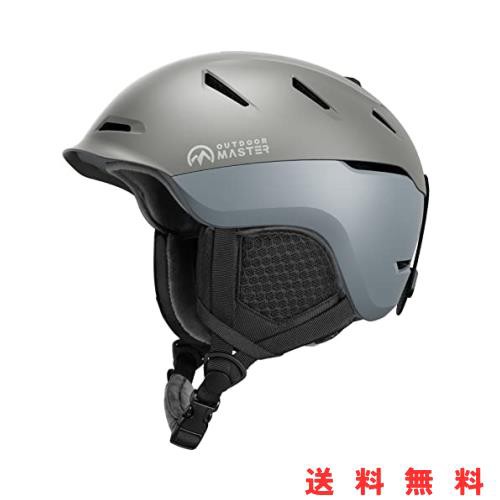 OUTDOORMASTER スキー ヘルメット スノーボード ヘルメット バイザー付き スノーヘルメット 全方位調整アジャスター 通気スイッチ 16つ通の通販は
