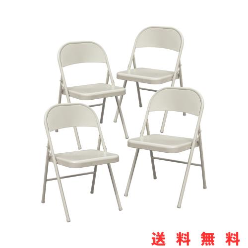 BOOSDEN パイプ椅子 折りたたみチェア 4脚セット ミーティング ダイニングチェア 会議椅子 背もたれ ダイニングチェア いす 折りたたみ椅の通販は