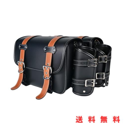 JLOBAMOT オートバイ用サドルバッグ| カップホルダー付きPVCフェイクレザーサイドツールバッグ|バイク用ストレージツールバッグ|ユニバーの通販は