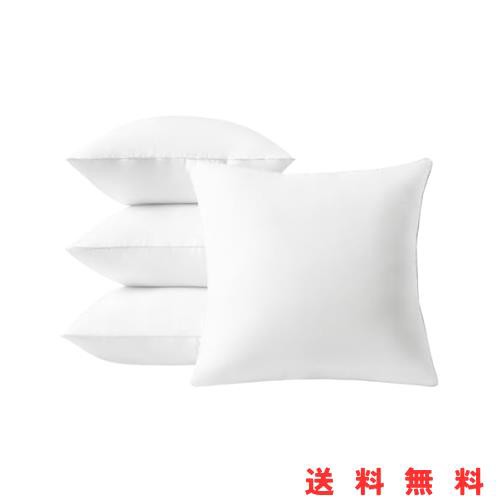 Ashler クッション 中身 45×45cm 4個セット 中綿115% 圧倒的ボリューム感 側生地綿100% 潰れない ヌードクッション 抗菌防臭加工 背もたの通販は