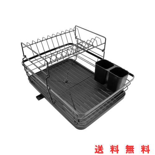 WKWW 水切りラック 大容量 2段式 食器乾燥 滑り止め 省スペース ステンレス製 水切りかご 台所用品に適用(?)の通販は