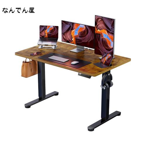 ErGear 電動 オフィスワークテーブル 昇降式デスク スタンディングデスク 幅120cm 高さメモリー機能 上下自動昇降 静音 収納フック付き