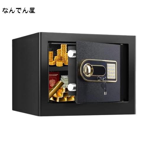金庫 家庭用 小型 業務用 耐火耐水 a4ファイル対応 テンキー式 電子金庫 盗難防止 デジタルキーボード 緊急キーでロック解除 壁に固定可の通販は